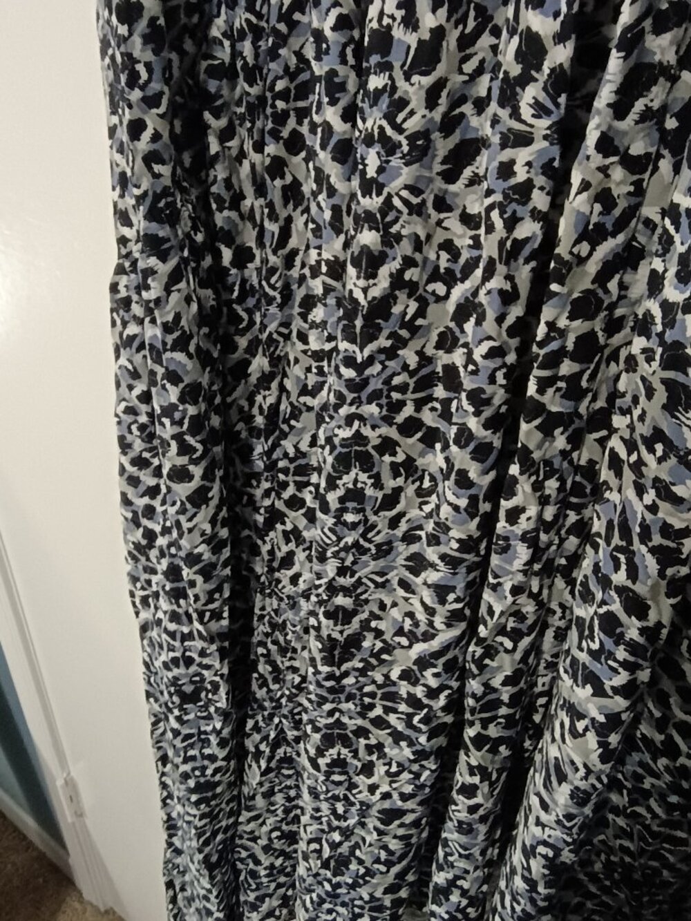 NWT Evans Size 18 Mandalay Print High Low Midi Dress Blue Black Animal Print Tie - Picture 8 of 10